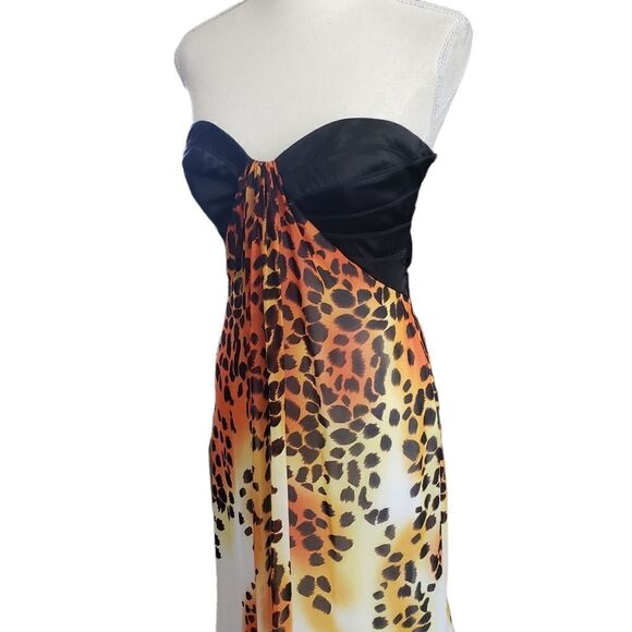 Caché Black Bandage & Animal Print Long Gown Size 8 - Picture 6 of 16